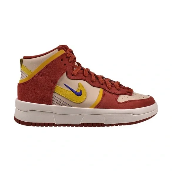 Nike Dunk High Up "Cinnabar" Women's Shoes Red-Gold - size 6.5 - Picture 2 of 8